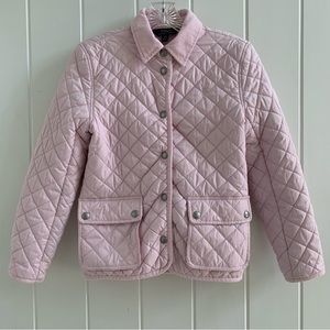 Ralph Lauren Polo Pink Quilted Barn Jacket with Corduroy Trim Size: Large 12/14